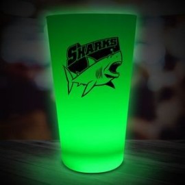 Pint Glass 16 Oz. Lighted Green Neon Color